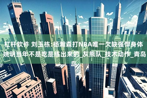 杠杆软件 刘玉栋:杨瀚森打NBA唯一欠缺强悍身体 姚明当年不是吃是练出来的_灰熊队_技术动作_青岛